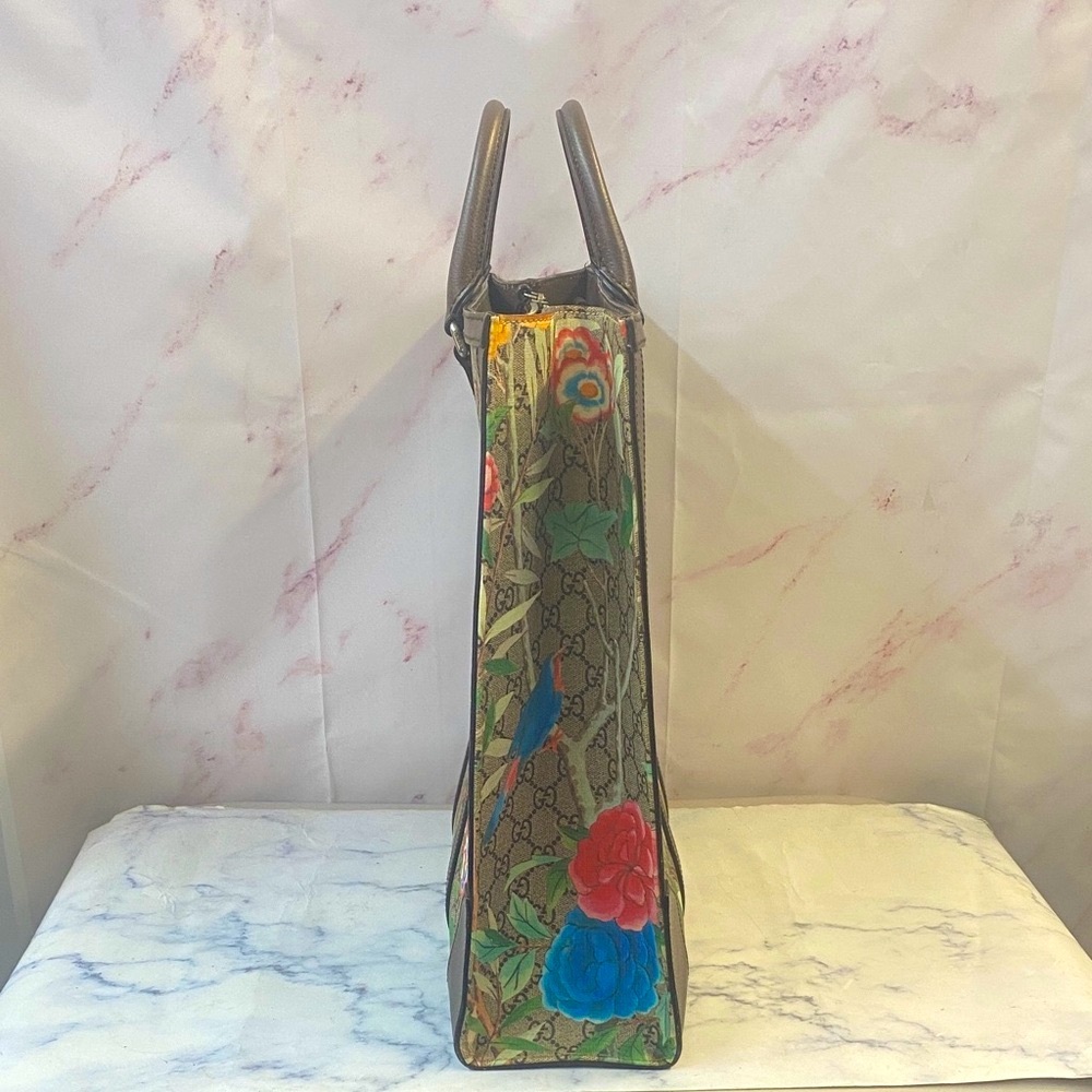 GUC Gucci Supreme Multicolor Floral Canvas  Tote - Picture 3 of 12